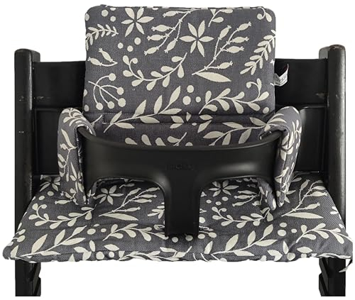 Shabany® Hochstuhl Sitzkissen 100% Bio Baumwolle | Classic Kissen Sitzbezug | Hochstuhlauflage | 2-teilig passend für Stokke Tripp Trapp Kinderhochstuhl |maschinenwaschbar | einfache Befestigung
