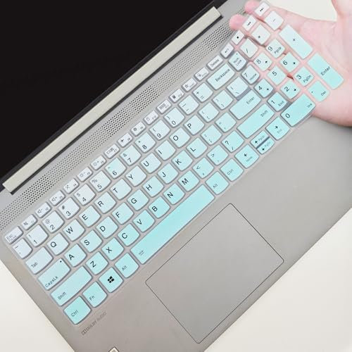 YongMai Keyboard Cover Skins for Lenovo Yoga 7i 15.6 16, Flex 5 15.6, IdeaPad 3 3i 15.6, Slim 7 15.6, ThinkBook 15 G2 G3 15p, ThinkBook Gen 4 15.6 (Gradient Mint Green, Silicone)