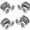 Jayruit 4pcs Shower Door Wheels, 27mm Twin Butterfly Top Bottom Rollers, Silver Metal, Compatible with 6mm Glass Thickness