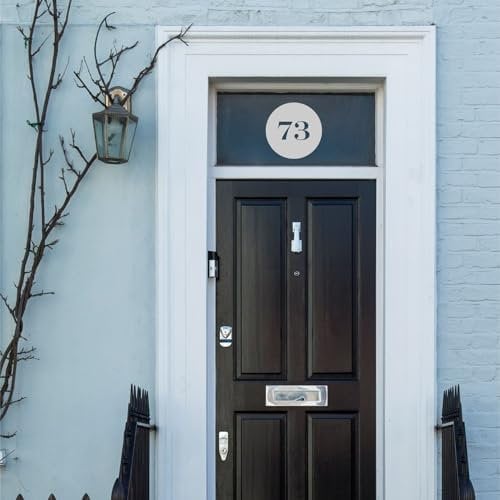 Personalised Circle Frosted Fanlight House Door Number Etched Glass Housewarming Sticker PG140