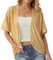 QIXING Damen-Strickjacke mit Pailletten, glitzernd, leicht, kurzärmelig, lässig, Party, Clubwear, Überzug, Glitzer, Paillettenjacke, 02 Champagner Gold, M