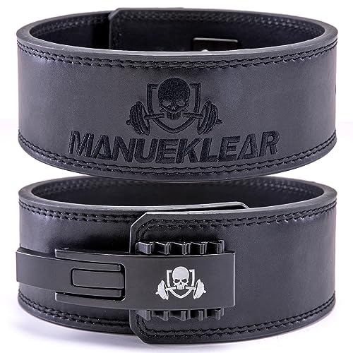 MANUEKLEAR Leder Lifting Belt mit 10mm Rückenstütze, Gewichthebergürtel für Herren und Damen, Gym Gürtel-Fitness Gürtel für Bodybuilding, Gewichtheben