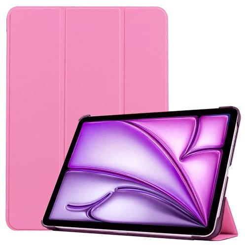 For iPad Air 11 Inch Case M3/M2 (2025/2024), iPad Air 5th/4th Gen Case (2022/2020), Powerful Magnetic Attachment, Slim Trifold Stand, Supports Pencil Pro&Pencil(USB-C), Durable Protection (Pink)
