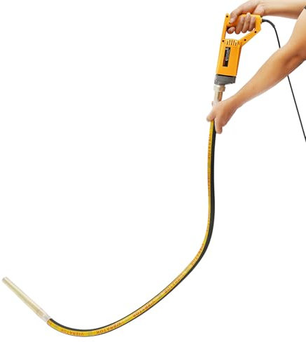 CCAUUB 220V 1300w Betonvibrator Werkzeug mit 6.6ft vibrierender Stange und 2m Schlauch, 4300RPM elektrischer Beton Vibrabrater Luftblase entfernen und Beton für Betonkonstruktionen