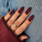 SXVME Dark Red Press on Nails Long Square, Burgundy Red False Nails Medium Coffin, Glossy Gel Fake Nails Press on, Sheer Gel Stick on Nail for Women, 24 Pcs