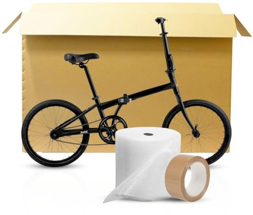 Small Double Walled Bicycle Carboard Box with 10m Bubble Wrap & Strong Tape | Flat-Pack Packaging for Moving House | Strong Carry Case for TVs, Bikes & Artwork Cardboard Bike Box for Air Travel