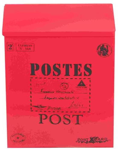 ZPFDSG Briefkästen Wall Mount Mailboxes Tin Mailbox Wall Mount Mounted Mailboxes Vintage Home Outdoor Iron Retro Style Office