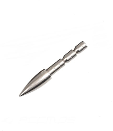 24 pz in Acciaio Inox Proiettile Punte di Freccia 80 100 120 150 170 200 Grani per ID 4,2 mm Albero della Freccia, Punta di Freccia Tiro con L'Arco DIY Accessorio per Frecce