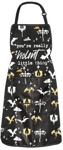 Dragon Kitchen Apron You're Really A Violent Little Thing Apron With Pocket Bookish Bookworm Housewarming Gift (Violent Apron)