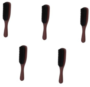 PACKOVE 5 Stück Wellenpinsel Haare glätten Kamm Männer Gesichtshaar-Bartbürste Körperpflege Borste Haar -Entwirrerbürste Haarbürste zum Entwirren Haar Bartbürste Entwirrbürste Holz Schwarz