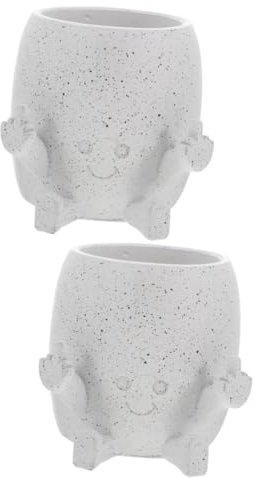 TOYANDONA 2 Pièces Pot de Plante Résine Conteneur Original pour Cactus Décoration pour Intérieur Jardin