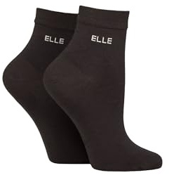 ELLE Ladies Bamboo Ankle Socks - Soft Breathable Cooling Material, Mixture of Plains & Patterns, Fun,Colourful Multipack of 2 Size 4-8 (UK, Numeric, 4, 8, Regular, Regular, Cocoa)