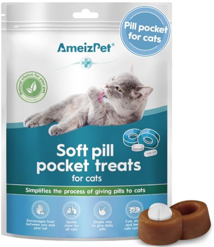 AmeizPet Tasche per Compresse per Gatti, Snack Morbidi, 50 g