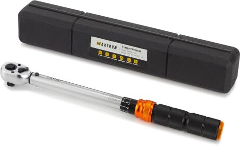 WAXTRON Drehmomentschlüssel Auto 1/2 Zoll, 20-220 Nm, Reifenwechsel | Deutliches Klick-Signal und 72-Zahn-Umschaltknarre — Stecknüsse nicht enthalten, 1/2-Zoll-Nüsse separat wählen