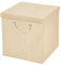 Stick&Shine 1x Aufbewahrungs Korb Creme Faltbox 30 x 30 x 30 cm Regalkorb faltbar mit Kordel und mit Deckel