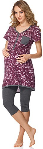 Bellivalini Damen Umstands Pyjama mit Stillfunktion BLV50-126