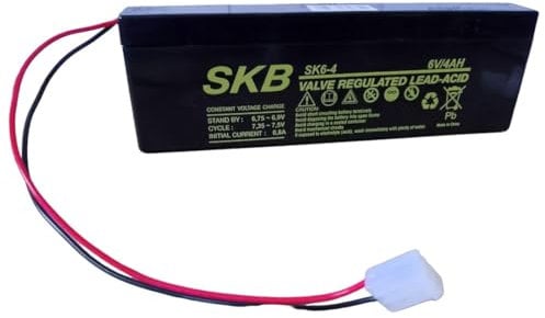 SKB - Batteria Piombo 6v 4ah X Lampada Beghelli - 38620408 con filo e connettore