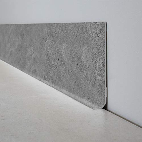 99 DECO Plinthe PVC Lot de 10 Blanche (Gris (Laisse Béton) - Lot de 10)