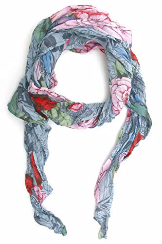 collezione alessandro Italienischer Schal Tessy mit verschiedenen Rosen und Blätter 200cm x 80cm