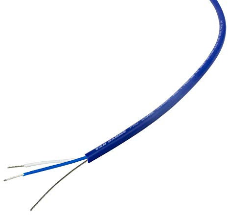 Van Damme XKE Microphone Balanced Pro-Patch Cable, 2 Core and Screen (Thin). 50m. Blue