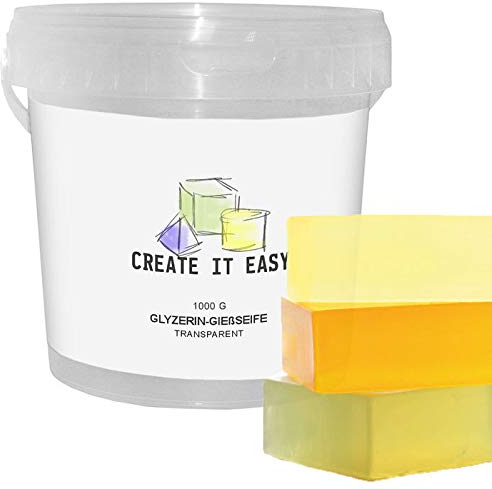 NEU Create It Easy Glycerin Gieß-Seife, Transparent, 1000g im Kunststoffeimer