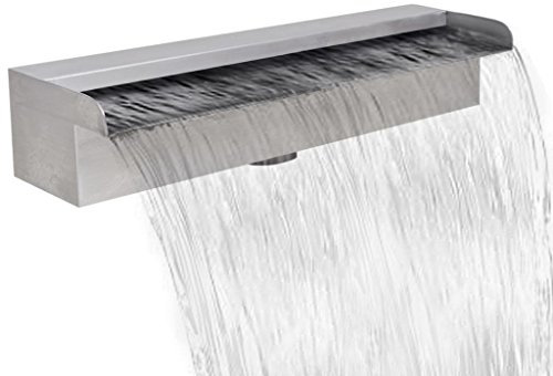 Tidyard Lame d'eau Rectangulaire pour Piscine en Acier Inoxydable 45 cm
