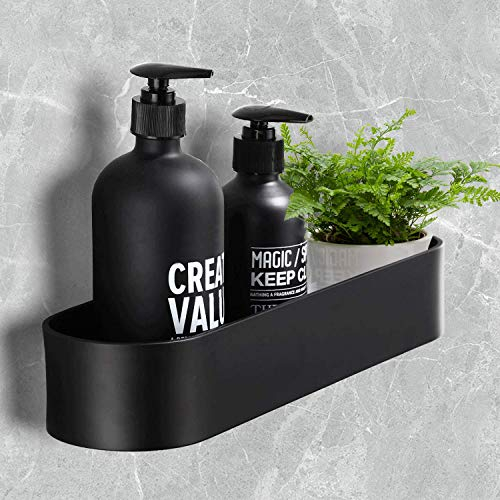 Libershine Black Shower Caddy, Shower Shelf No Drilling, Bathroom Shelf Drill-Free & Quick-Dry, Self Adhesive Shower Organizer, Aluminum Shower Shelves for Bathroom Kitchen Toilet