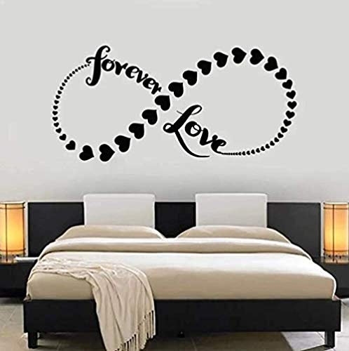 Liebe Für Immer Wandtattoo Unendliches Herz Symbol Vinyl Aufkleber Romantisches Paar Paar Schlafzimmer Unendliche Dekoration 87 * 42Cm