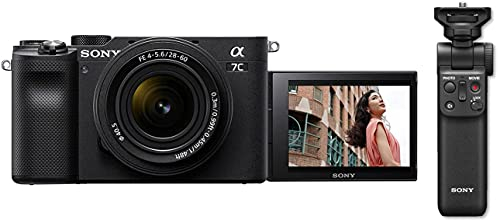 Sony Alpha 7 C | Full-frame Mirrorless Interchangeable Lens Camera with Sony FE 28-60mm F4-5.6 Zoom Lens - Black, with Handgrip, Bundle