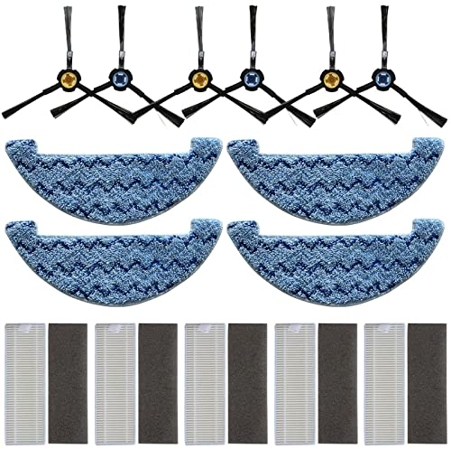 GYing Wischmopp-Tücher, Seitenbürstenfilter für ZACO A9sPro A10 A9s Pro Kehrmaschinen-Reinigungsbürsten, Filter, Wischtücher, Ersatz-Pad