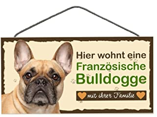 Türschild Französische Bulldogge braun (102), Tierschild Hund aus Holz, Holzschild