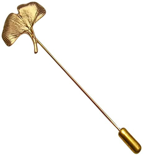 U-M PULABO Ginkgo Feuille Rétro Longue Broche Bâton Épingle Cravate Chapeau Écharpe Badge Épingle Chandail Châle Clip Practical Processed