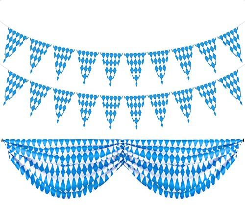 269,2 cm Oktoberfest Stoff-Wimpelkette & 9,8 m bayerischer Wimpel Banner