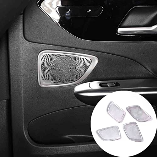 DIYUCAR 4 Stück Edelstahl-Autotür-Audio-Lautsprecher-Dekor-Abdeckung Lautsprecher-Zierleiste Aufkleber für Mercedes-Benz C-Klasse W206 2022 Zubehör