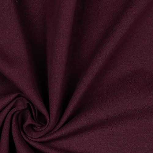 Softsweat Bio Organic ab 0,5m Sweatstoff Soft-Sweat Stoff Baumwolle Oeko-Tex 59 Farben, Farbe:056 - aubergine