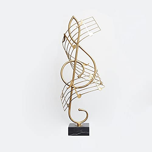 CraftsDesktop Dekoration Musical Note Home Art Decor, Alloy Musical Sculpture Notes Desk Ornaments, Piano Gift Souvenirs to Decorate Your Instrument Piano Room (Golden) Home Office Decor (Size : Large