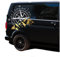 Autoaufkleber Kompass Sport Mountains 60x56cm Windrose Sticker Folie für Auto Wohnwagen Anhänger Aufkleber Selbstklebend Kfz Zubehör KX072 KX073 (Kompass weiß, Berge Gold)