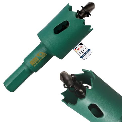 AM-Zerspanungstechnik Bi-Metall Lochsäge Ø30 | Professioneller Lochbohrer für DN25 Eckventile & Wasserzulauf | Bohrkrone für Holz, Rigips & Metalle (30 mm)
