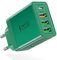 Cargador USB c,Cargador rápido acezeek de 35w,Fuente de alimentación USB C de 4 Puertos (pd20w/qc3.0/3.1a*2),Compatible con iPhone/LG/Huawei/Blackberry/Samsung/iPad Pro etc.(Verde)
