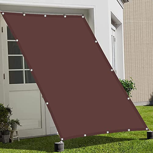 Tenda a Vela Impermeabile 2 x 4 m Protezione UV 98%,Privacy Rete Telo Ombra Rete Ombreggiante con Fune e Occhielli per Esterno, Piscina, Marrone