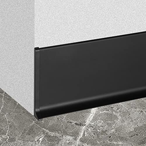ZAQYCM Plinthe Noir Moulure De Plinthe pour Murs, Moulure De Plinthe De Salle De Bain, Base en Aluminium Durable pour Salle De Bain/Cuisine/Garage/Terrasse(W 6cm(2.4 in),L 60cm(23.6in))