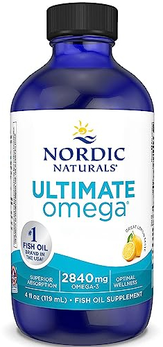 Nordic Naturals, Ultimate Omega, 2840 mg di Omega-3, Olio di Pesce con EPA e DHA, Gusto Limone, 119 ml, Testato in Laboratorio, Senza Soia, Senza Glutine, Non OGM