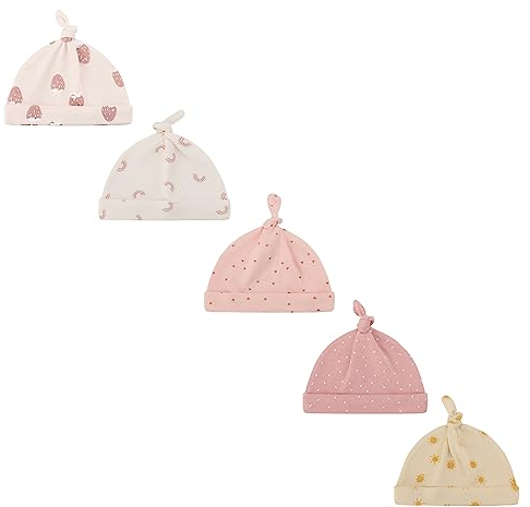Ecojoy Baby hat Newborn Baby Hats Caps for Baby Boys Girls 0-6 Months 100% Cotton,Peach Baby Hats
