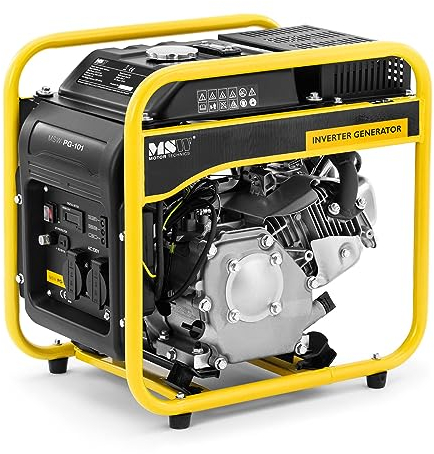 MSW MSW-PG-101 - Generador de energía inversor, gasolina, 3800 W, 230 V CA, arranque por retroceso, 1,1 l/h, depósito de gasolina: 5 l, inversor de energía, generador de emergencia