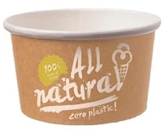 Blanc HYGIENIC Eisbecher Zero Plastic 160ml, 2.000 Stück, recycelbar, aus natürlichem Papier ohne Kunststoffbeschichtung