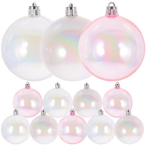 PRETYZOOM 12st Bunte Kugel Dekorative Kugel Befüllbare Ornamentkugel Klare Weihnachtskugeln Zum Basteln Mehrfarbige Weihnachtskugel Zum Aufhängen Spiegeldekor Kugel Kugel Plastik Ländlich
