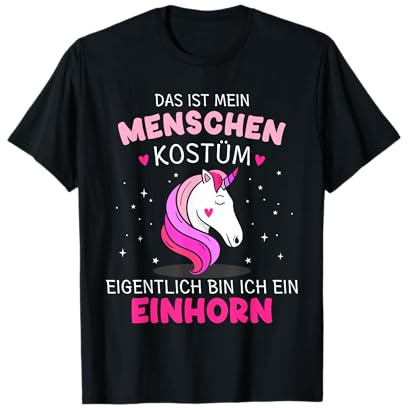 Lustiges Menschen Kostüm Einhorn für Karneval Fasching T-Shirt