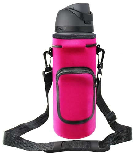 AF-WAN Carrier Water Bottle Insulation Sleeve,Waterproof, Anti-Slip, Anti-Scratch Pouch with Shoulder Strap, Compatible with Owala Insulated Stainless Steel Water Bottle (Rose Red, For 32 oz)
