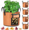 VIEWALL Lot de 5 sacs à pommes de terre en tissu - 40 l - Avec poignée et fenêtre transparente - Sac de plantation réutilisable pour pommes de terre, tomates, oignons, légumes - Pot en tissu épais et