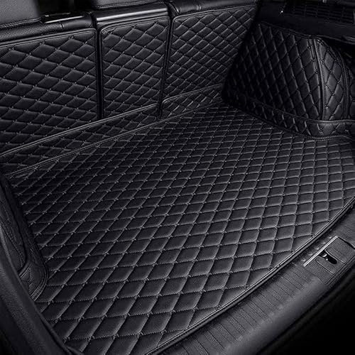 CELECH Vollabdeckung Auto-Kofferraummatten aus Leder für BM-W 3 Touring (G21, G81) 2019,wasserdichte Antirutsch Kofferraum Schutzmatte Interieur Zubehör,A/Black